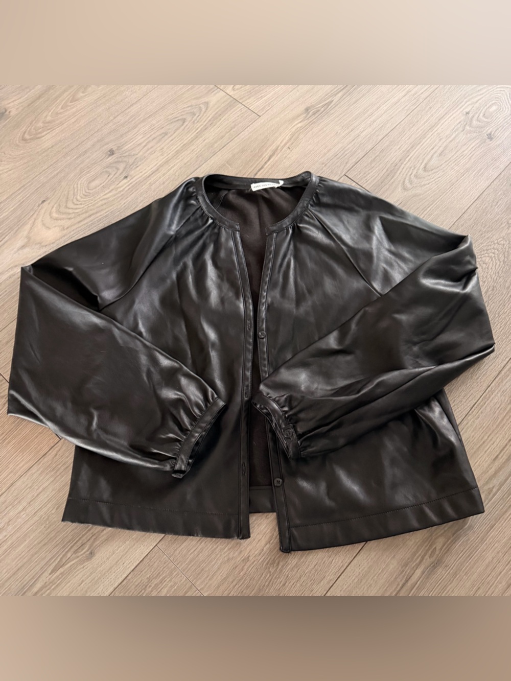 Avec Les Filles Black Faux Leather Top